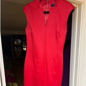 Stunning fitted red Ted Baker dress in size 2 (fitting those between 4-8)